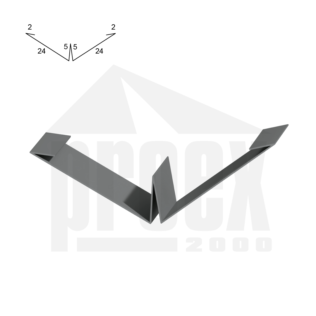 Úžlabí (kónické) prachově šedé 625 mm