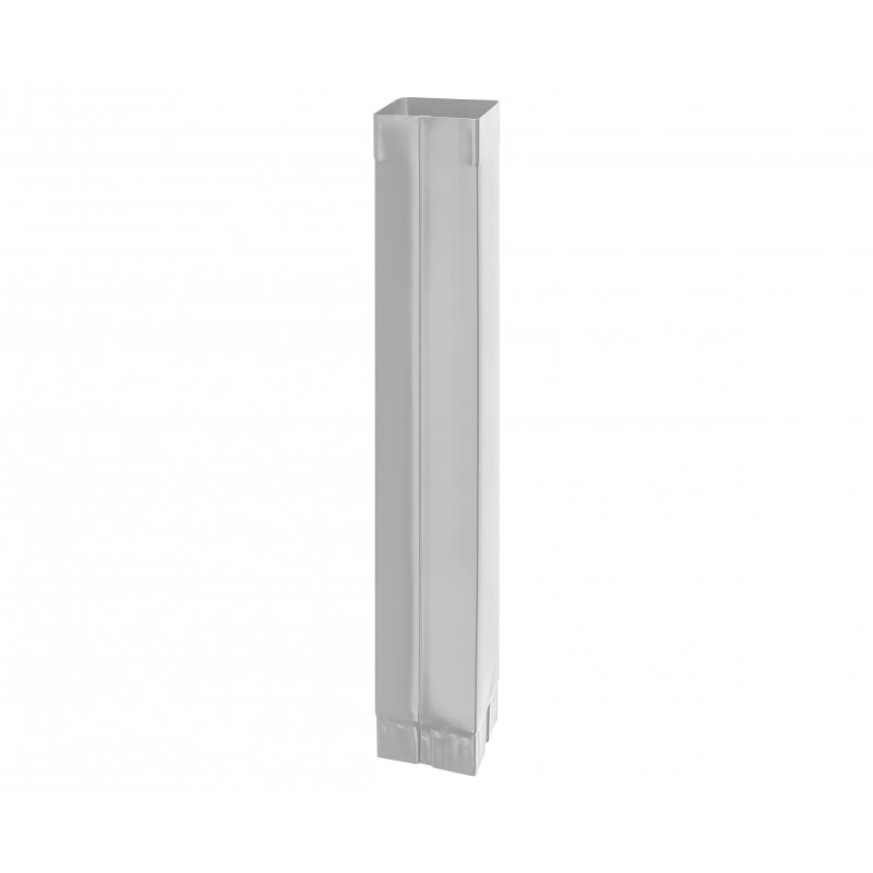 Svod okapový hranatý bílo hliníkový 100x100 mm, 4 m