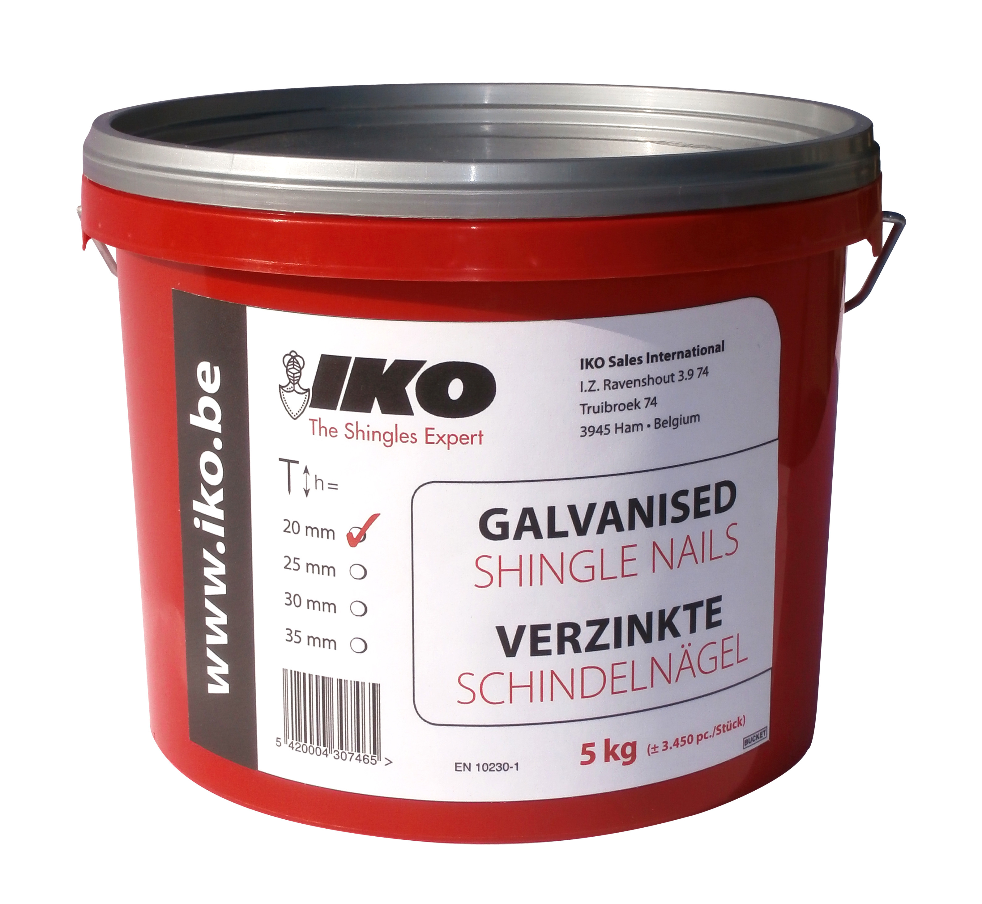 IKO hřebíky kroužkové délka 30mm/5kg kbelík