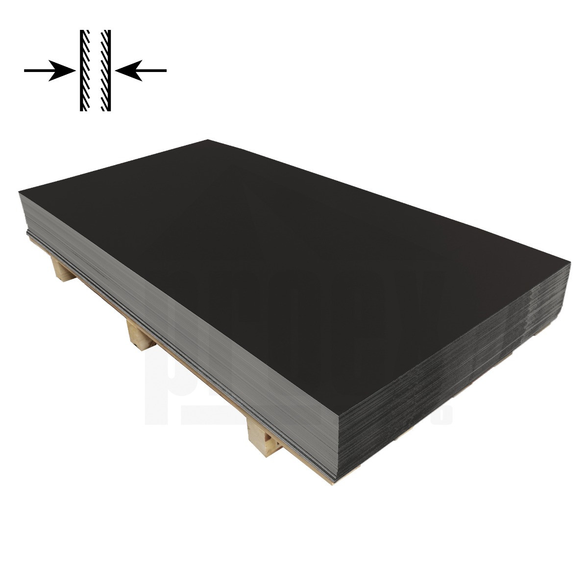 Tabule intenzivně černá oboustranná RAL 9005 - 0,55x1250x2000mm