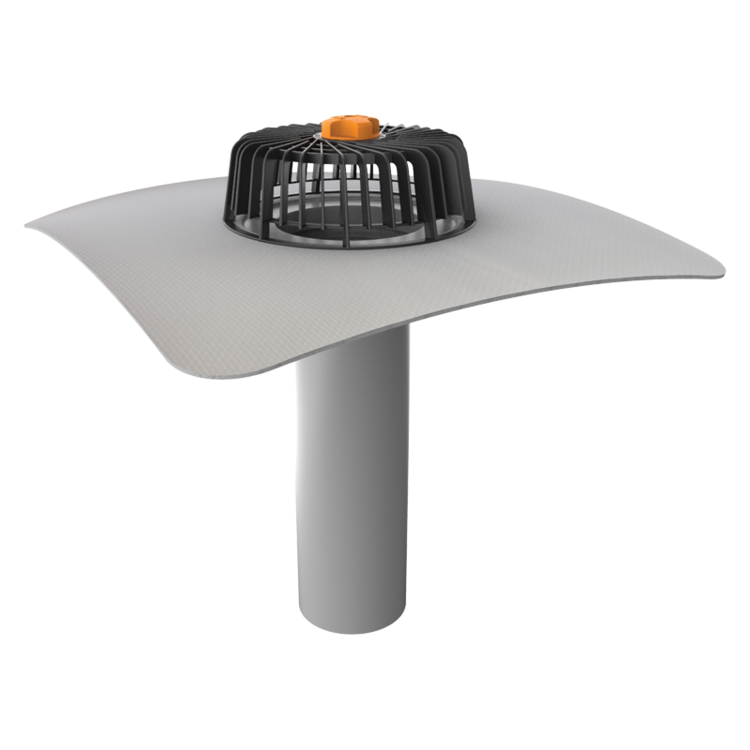 TWJ BZ 110 PVC, střešní vpusť jednostěnná nezateplená DN100/40cm s PVC